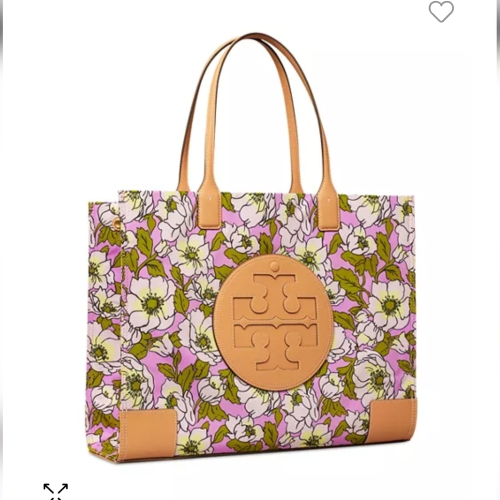 Tory Burch Ella Printed Tote -- Aster Pink Flower Print